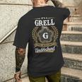 It's A Grell Thing You Wouldn't Understand Personalized Last Name Grell Family Crest Coat Of Arm Men's T-shirt Back Print Gifts for Him