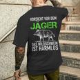 Jagd Jägerorsichtor Dem Jäger Wild Boar Is Harmlos T-Shirt mit Rückendruck Geschenke für Ihn