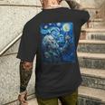 Karl Marx Comunismo Comunista Notte Stellata Pittura T-shirt da uomo con stampa posteriore Regalos para él