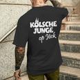 Kölsche Junge Op Jöck Kölner Unterwegs Cologne T-Shirt mit Rückendruck Geschenke für Ihn