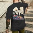 Kuniyoshi Samurai Killing Skeleton Spectre Ukiyo-E Giappones T-shirt da uomo con stampa posteriore Regalos para él