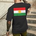 Kurdistan With Kurden Flag T-Shirt mit Rückendruck Geschenke für Ihn