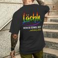 Lächle Wenn Du Schwul Bist Gay Pride Lgbt Pride Gay T-Shirt mit Rückendruck Geschenke für Ihn