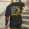 Leck Mich Doch Am Barsch Fischer Angler Sayings Father's Day T-Shirt mit Rückendruck Geschenke für Ihn