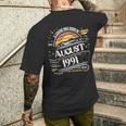 A Legend Was Born In August 1991 Fantastico Uomo Ragazzo Compleanno T-shirt da uomo con stampa posteriore Regalos para él