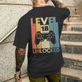 Level 18 Unlocked 18Thideo Gamer Birthday Boy T-shirt da uomo con stampa posteriore Regalos para él