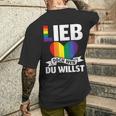 Lgbt Lgbtq Gay Csd Lieb Doch Wen Du Willst Gay Pride T-Shirt mit Rückendruck Geschenke für Ihn