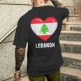 Libanon Flag Lebanese T-Shirt mit Rückendruck Geschenke für Ihn