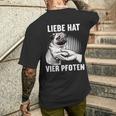 Liebe Hatier Pfoten Mops Pug Pug Dog Liebe Hatier Paw T-Shirt mit Rückendruck Geschenke für Ihn