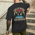 Livello Uomo Sposo Sbloccato Livello Bachelor Party Marito T-shirt da uomo con stampa posteriore Regalos para él