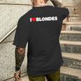 I Love Heart Blonde T-Shirt mit Rückendruck Geschenke für Ihn