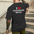I Love Japanese Boys I Heart Giapponese Ragazzi T-shirt da uomo con stampa posteriore Regalos para él