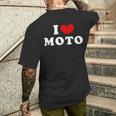 I Love Moto Io Amo Moto T-shirt da uomo con stampa posteriore Regalos para él