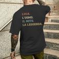 Luca Uomo Il Mito La Leggenda Divertente Personalizzato T-shirt da uomo con stampa posteriore Regalos para él