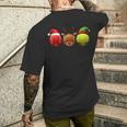 Lustiges Weihnachtsmann Rentier Elf Tennis Weihnachten Damen Herren Kinder T-Shirt mit Rückendruck Geschenke für Ihn