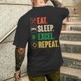 Mangia Il Sonno Excel Ripeti Divertenteintage Retro Excel T-shirt da uomo con stampa posteriore Regalos para él