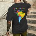 Mappa Illustrata Disegnata A Manoariopinta Del Sud America T-shirt da uomo con stampa posteriore Regalos para él