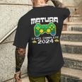 Matura 2024 Level Complete Maturanten Gamer T-Shirt mit Rückendruck Geschenke für Ihn