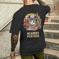 Meowdy Partner Cat Chapeau De Cowboy Humoristique Howdy Meme Wild West T-shirt imprimé au dos Cadeaux pour lui
