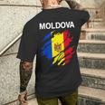 Moldova Flag T-Shirt mit Rückendruck Geschenke für Ihn