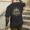 Namaste Peace & Harmonie Yoga Auf Deutsch T-Shirt mit Rückendruck Geschenke für Ihn