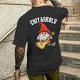 Nano Chitarrolo Amanti Della Chitarra Divertente Elfo Natale T-shirt da uomo con stampa posteriore Regalos para él