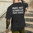 Must Net Schmaste Muss Wirke Bodybuilder T-Shirt mit Rückendruck Geschenke für Ihn