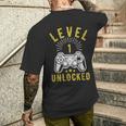 Nivel 1 Desbloqueado Aniversario 1ª Boda Camiseta Hombre Estampado Espalda Regalos para él
