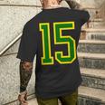 Número 15 Sporterde Amarillo Número 15 Camiseta Hombre Estampado Espalda Regalos para él