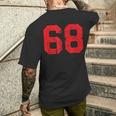 Numero N 68 Numerointage Invecchiato Rosso T-shirt da uomo con stampa posteriore Regalos para él