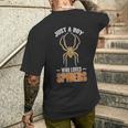 Nur Ein Junge Der Spinnen Liebt Arachnide Spider T-Shirt mit Rückendruck Geschenke für Ihn