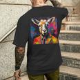 Opera D'arte Per Amanti Delle Capre Capra Con Motivo Animale T-shirt da uomo con stampa posteriore Regalos para él
