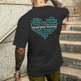Ovarian Cancer Awareness Wear Teal Cuore E Nastri T-shirt da uomo con stampa posteriore Regalos para él