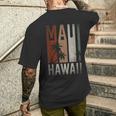 Palmeacanze Estive Palme Tropicale Retro Maui Hawaii T-shirt da uomo con stampa posteriore Regalos para él