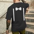 Papillon Con Bretelle Frase Matrimonio Divertente T-shirt da uomo con stampa posteriore Regalos para él
