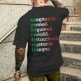 Pasta Italian Food Foodie Chef Lista Di Pastas T-shirt da uomo con stampa posteriore Regalos para él
