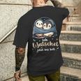 Penguin Official Sleep Ich Watschel Jetzt Ins Bett T-Shirt mit Rückendruck Geschenke für Ihn