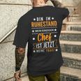 Pensionär Rente Bin Im Ruhestand 2023 2024 Pensioner T-Shirt mit Rückendruck Geschenke für Ihn