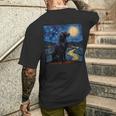 Piatto Rivestito Retriever Starry Night Flat Coated Retriever T-shirt da uomo con stampa posteriore Regalos para él