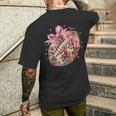 Pink Coquette Bow Football Pink Disco Football Bow Coquette Men's T-shirt Back Print Funny Gifts
