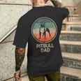 Pitbull Dogintage Pitbull Dad T-Shirt mit Rückendruck Geschenke für Ihn