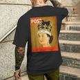 Posterintage Della Regina Elisabetta Ii Fan Regno Unito Monarca T-shirt da uomo con stampa posteriore Regalos para él