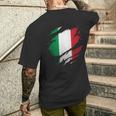 Proud Italian Italia Ripped Italian Flag T-Shirt mit Rückendruck Geschenke für Ihn