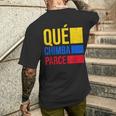 Qué Chimba Parce Colombia Flag Retro Vintage Colombian Slang Men's T-shirt Back Print Gifts for Him