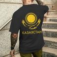 Republic Of Kazakhstan Qazaqstan Kazakhstan Kazakh Flag T-Shirt mit Rückendruck Geschenke für Ihn