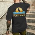 Retro Island Puffin Icelandic Bird Puffin T-Shirt mit Rückendruck Geschenke für Ihn