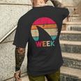 Retro Vintage Shark Fin 2024 Week Awareness Support Summer Men's T-shirt Back Print Gifts for Him