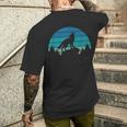 Retro Wolf Wildlife Wolves Animal S T-Shirt mit Rückendruck Geschenke für Ihn