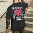 Rockin Desde 1964 Rock & Roll Cumpleaños Retro Rock And Roll Camiseta Hombre Estampado Espalda Regalos para él