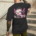 Rosa Axolotl Anime Gamesolotl Axolotl Gamer T-Shirt mit Rückendruck Geschenke für Ihn